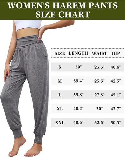 Vista 7 de Locoowai Paquete de 2 pantalones deportivos de yoga para mujer, cómodos pantalones deportivos con bolsillos, casuales, holgados, cómodos, de cintura