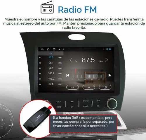 Vista 9 de 8 Core 2G+32G para KIA Cerato K3 Forte 2013-2018 Radio Android con Carplay inalámbrico Android Auto, 9 pulgadas IPS pantalla táctil estéreo