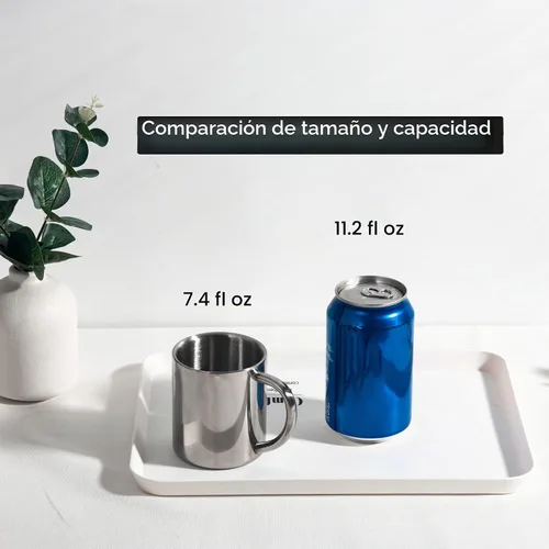 Vista 2 de IMEEA Tazas irrompibles para niños, tazas de camping de doble pared, 7.5oz/220ml, taza de acero inoxidable con asa, juego de 2