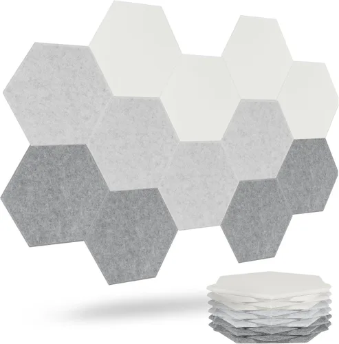 Vista 15 de Paneles acústicos, Magrowill, paquete de 12 paneles de pared insonorizados, paneles acústicos de alta densidad absorbentes de sonido