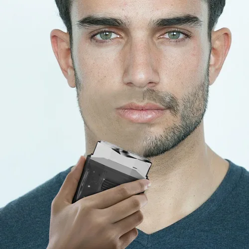 Vista 6 de Cyberpunk Mini afeitadora eléctrica, maquinilla de afeitar eléctrica portátil para hombres, pantalla inteligente, IPX7 impermeable, afeitado húmedo