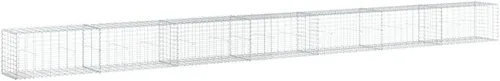 Vista 16 de vidaXL Cesta de gavión con tapa, 39.4 x 19.7 x 39.4 pulgadas, hierro galvanizado rectangular, resistente a la intemperie, montaje sin herramientas