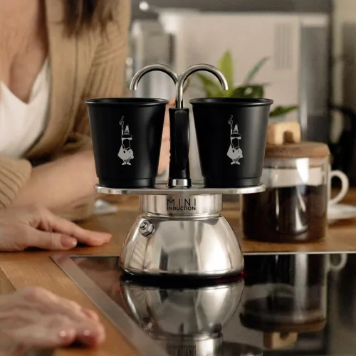 Vista 6 de Bialetti Mini Express Cafetera de inducción, aluminio, negro, 2 tazas