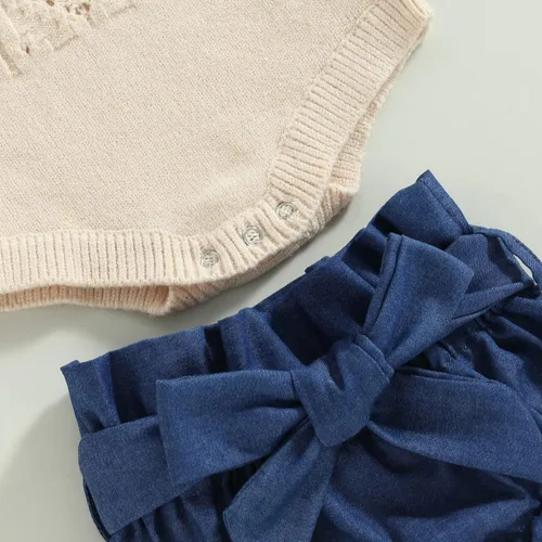 Vista 5 de Rtnnsbbfcm Ropa de verano para bebé recién nacida, sin mangas, cuello halter, mameluco floral con diadema de 3 piezas