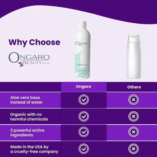 Vista 6 de Ongaro Beauty Acondicionador orgánico para el cabello para hombres y mujeres, acondicionador hidratante hidratante con aloe vera, vitamina E