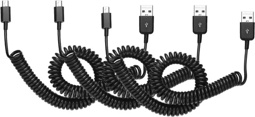Vista 8 de Cable de expansión USB 2.0 en espiral de 10 a 105 pulgadas, tipo A macho a mini B, cable USB largo en espiral estándar, flexible, largo