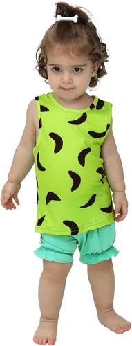 Vista 2 de AOBUTE Kids Halloween Costume Boys Brown Shorts Girls Green Clothing Set