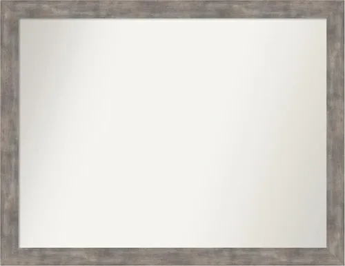 Vista 103 de Amanti Art Silver Bathroom Mirror for Over Sink, 26x45 Custom Made Marred Pewter Rectangle Vanity Mirror, Oversize Casual Wood Frame, Hangs Estaño