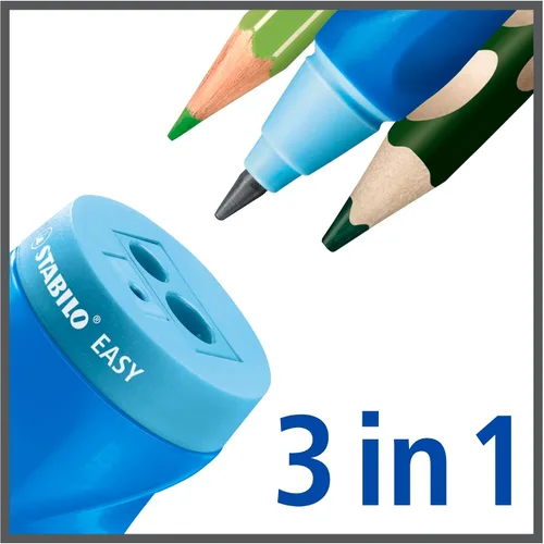 Vista 7 de Afilador ergonómico de contenedores - STABILO EASYsharpener - 3 en 1 - Zurdo - Azul