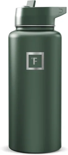 Vista 75 de IRON °FLASK Botella de agua de boca ancha de 32 onzas con pajita Aurora