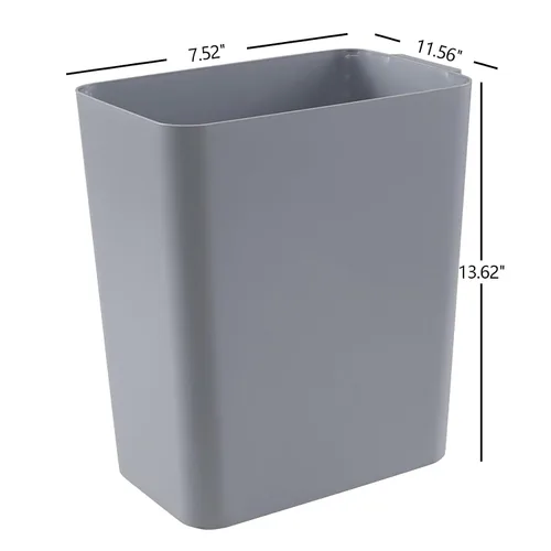 Vista 2 de Zopnny Cubo de basura de plástico, papelera, 4.5 galones, paquete de 3, color gris
