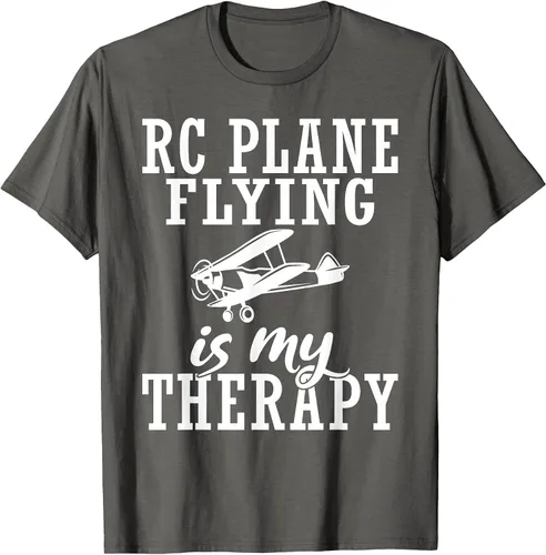 Vista 51 de RC Plane Flying is My Therapy RC Plane T-Shirt Asphalt Grey