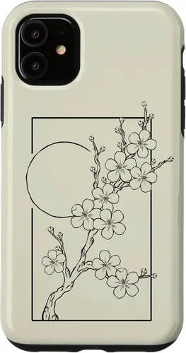 Vista 8 de iPhone 16 Japanese Graphic Cherry Blossom with Sun Case