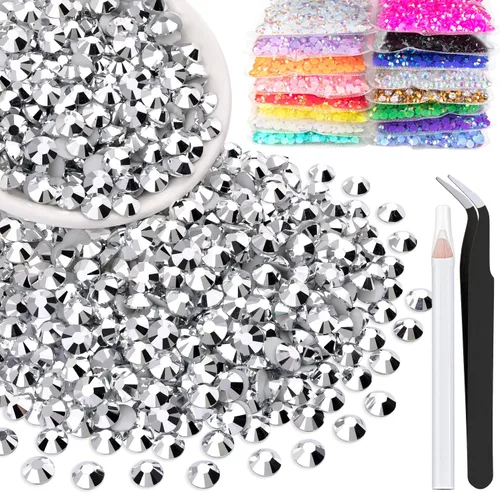 Vista 61 de 5000 piezas de 2mm de strass de resina a granel, strass de gel negros con parte posterior plana y redonda para embellecer sin termoadhesión, gemas