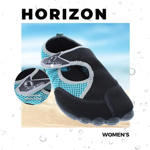 Vista 4 de Body Glove Zapatos de agua para mujer (lago, aeróbicos, natación, deportes acuáticos, playa, zapatos de agua para mujer), color negro y azul Oasis