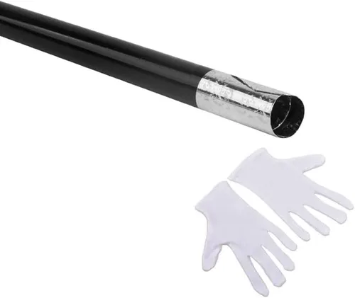 Vista 8 de Varita mágica de 43.3 in, bastones de aspecto de metal, varita mágica profesional, varita mágica de bolsillo de metal, portátil para mago
