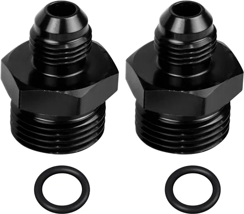 Vista 6 de Adaptador de riel de combustible macho 6AN Flare a 6AN ORB, adaptador de manguera de línea de combustible de aluminio, accesorios de sistema