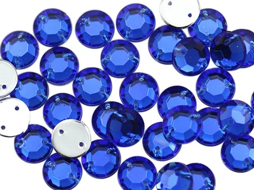 Vista 17 de Allstarco Cuentas de diamantes de imitación para coser con parte trasera plana de 0.472 in para manualidades, gemas redondas de plástico acrílico