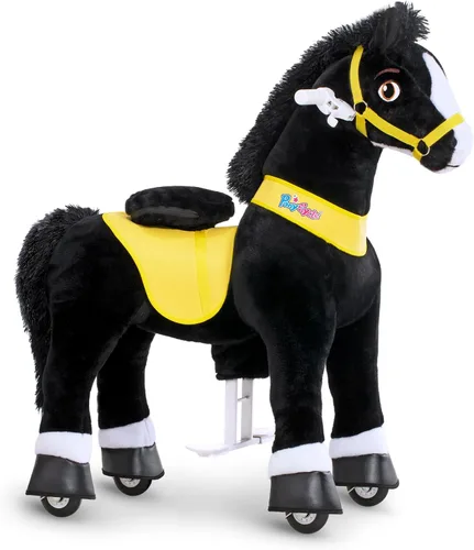Vista 10 de PonyCycle Juguetes para montar Caballo negro esencial Modelo E (con freno/ 76 cm de altura/Tamaño 3) Pony Rider Animales caminantes Caballo balancín
