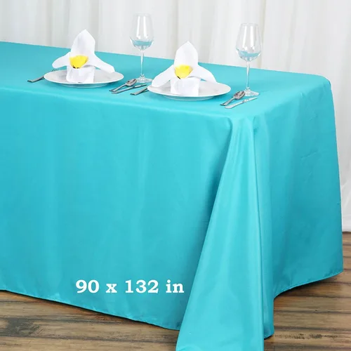 Vista 6 de Balsa Circle Mantel rectangular de poliéster de 90 x 132 pulgadas, color verde manzana, para bodas, fiestas, eventos, cocina, comedor