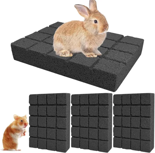 Vista 8 de Hamiledyi 2 almohadillas rascadoras de conejo, almohadillas para moler lava, almohadillas para pies de animales pequeños, juguetes para masticar