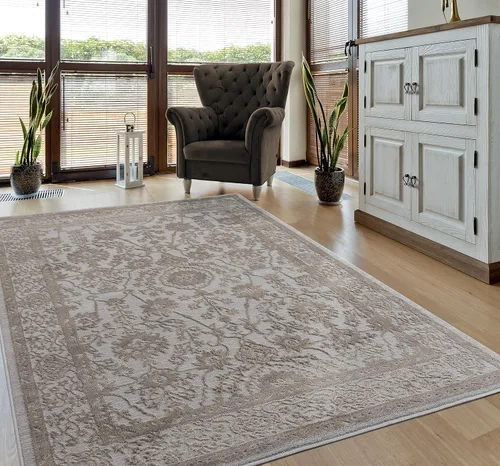Vista 2 de United Weavers Cascades Shasta - Alfombra decorativa clásica beige de 1 pies 11 pulgadas x 3 pies