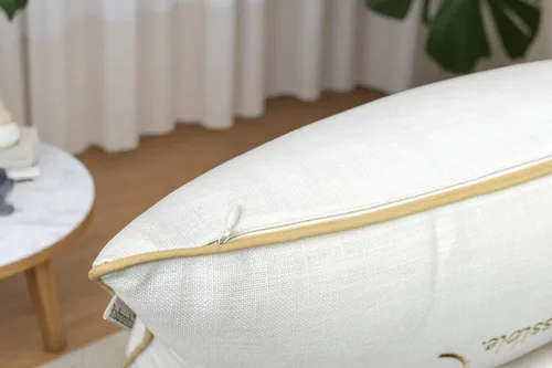 Vista 4 de Rudransha - Funda de almohada lumbar bordada con versículo bíblico de la fe de 12 x 20 pulgadas, regalo cristiano de algodón marfil, decoración