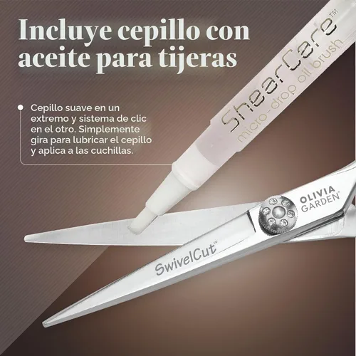 Vista 5 de Olivia Garden SwivelCut - Tijeras de peluquería profesionales para zurdos