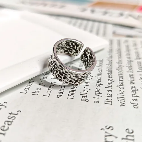 Vista 183 de Anillo de plata de ley 925, minimalista, ajustable, hecho a mano, para mujeres y niñas