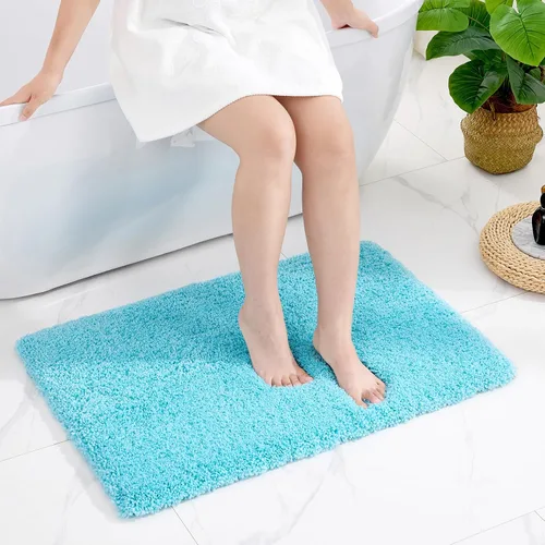 Vista 30 de Disolla - Alfombra antideslizante pequeña y esponjosa para el suelo del baño, lavable, afelpada, para ducha, absorbente, color beige, 17 x 24