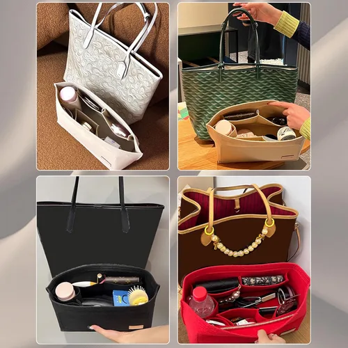 Vista 8 de Doxo Organizador de bolso para bolsos y moldeador de base, juego de 2 piezas, organizador de fieltro, organizador de bolsas con cremallera, 7