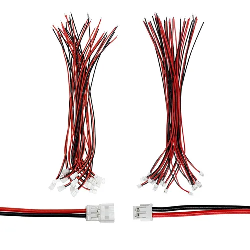 Vista 9 de 40pcs 0.049 in 2Pin macho hembra conectores cables 3.937 in 20 pairs red-black miniature connecting wires, reliable plug for small electronic