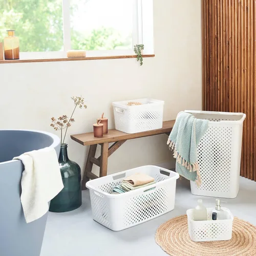 Vista 4 de Sundis Cesta de lavandería con efecto Pixel que permite la aireación de tu ropa y asas ergonómicas en los 4 lados para facilitar el movimiento