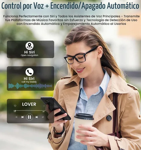 Vista 8 de Gafas inteligentes con Bluetooth AI para hombres y mujeres