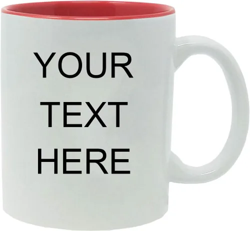 Vista 6 de Taza de café personalizada de cerámica blanca de 11 onzas, personalizable, color negro