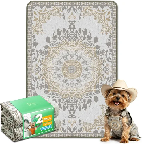 Vista 97 de FXW Almohadillas lavables para orina para perros, almohadillas para cachorros con súper absorbentes, diseñadas específicamente para jaulas de 24