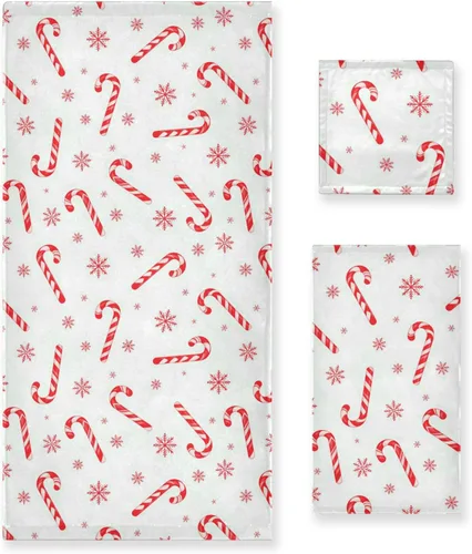 Vista 11 de Pfrewn Juego de 3 toallas de baño de Navidad con flamenco tropical, palmera y cangrejo, toallas de baño, suaves y absorbentes, toallas de mano