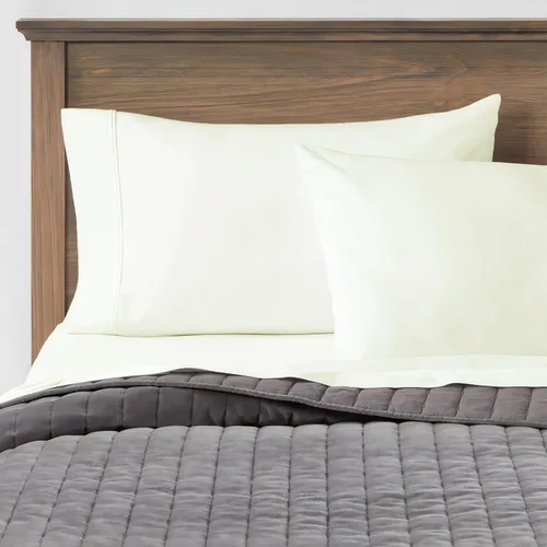 Vista 2 de WINLIFE Juego de 2 fundas de almohada de algodón 100%, tamaño estándar, de fibras largas, 20×26 pulgadas, fundas de almohada frescas, transpirables