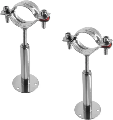 Vista 9 de Soporte de tubo ajustable de acero inoxidable 304, soportes de tubo de montaje en pared, plata