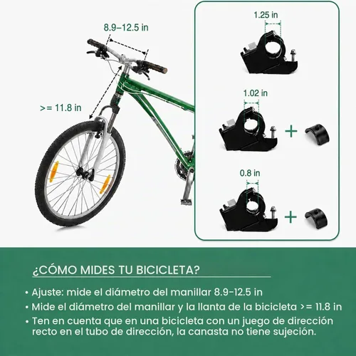 Vista 3 de ANZOME Bike Basket, Foldable Front Handlebar Carrier with Quick Release Negro