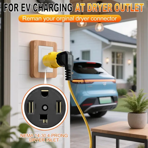 Vista 3 de Conector adaptador NEMA 14-30P a 14-50R, VSEER de 4 clavijas y 30 amperios para cargador EV de 50 amperios compatible con Tesla, para carga EV