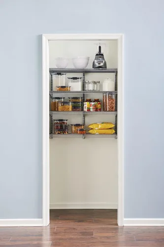 Vista 9 de Rubbermaid Sistema de estantes de organización de despensa de 36 pulgadas, montaje directo en pared, 4 estantes y kit de accesorios de montaje
