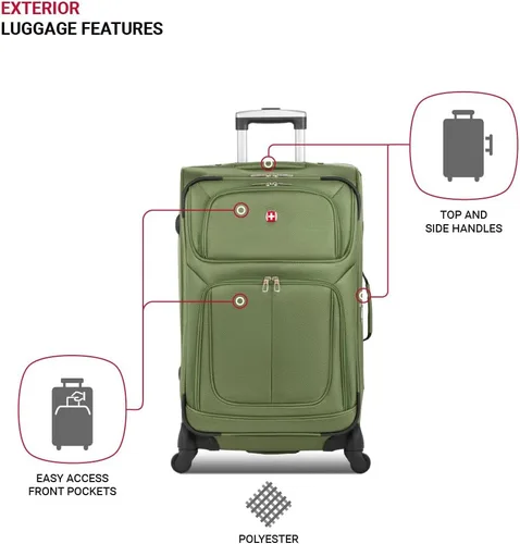 Vista 162 de SwissGear - Equipaje suave expandible Sion con ruedas, Negro