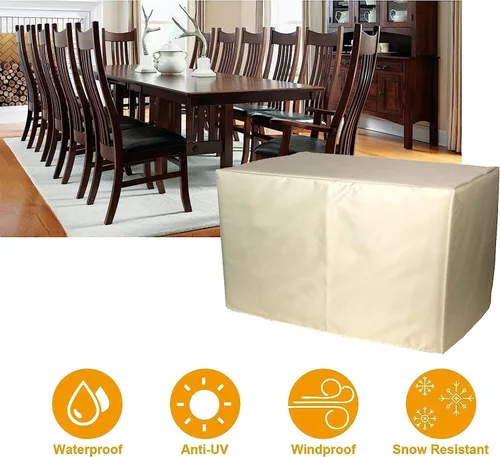 Vista 4 de Juego de fundas para muebles de jardín, fundas impermeables para muebles de patio, fundas para muebles de jardín, impermeables, rectangulares