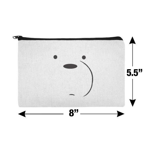 Vista 4 de We Bare Bears - Bolsa organizadora de maquillaje con diseño de oso de hielo, Blanco