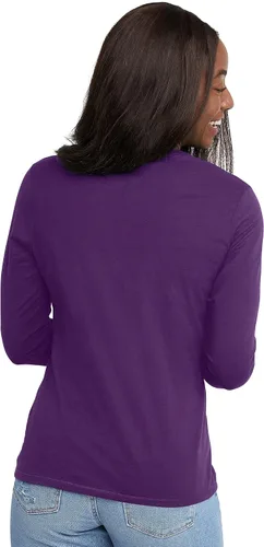 Vista 2 de Hanes Perfect-T Camiseta de manga larga con cuello en V para mujer