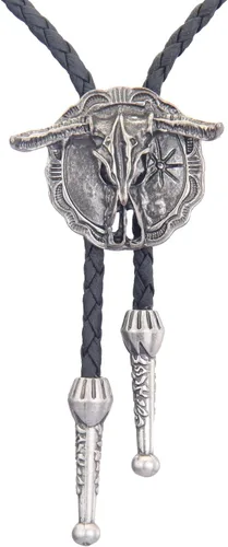 Vista 320 de Jeilwiy Corbata de bolo para hombre, corbata de vaquero occidental, collar de corbata de bolo dorado, corbata de cuero, corbata de Halloween