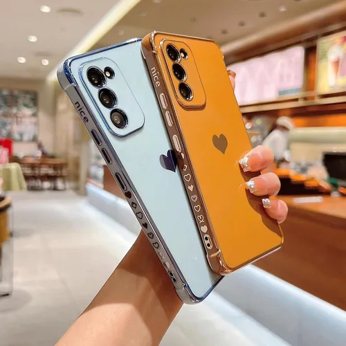 Vista 10 de phylla Funda de teléfono compatible con Samsung Galaxy A12 de 6.5 pulgadas, lindo corazón chapado en oro, elegante funda de lujo para mujer