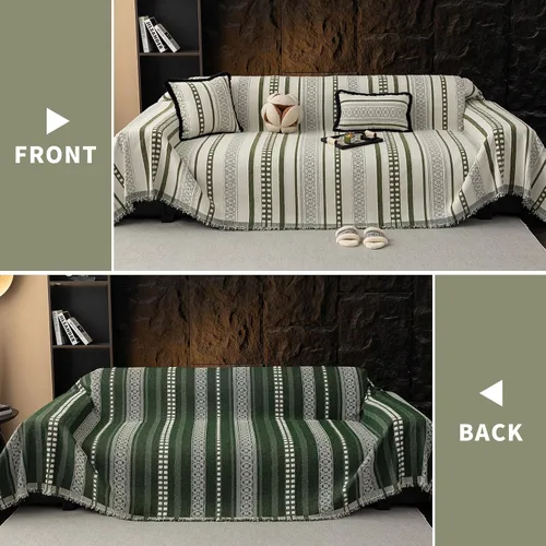 Vista 24 de Funda para sofá, funda lavable para sofá para perros, fundas de felpilla para sofá para protector, aptas para mascotas (71"x 71"/Verde/1 unidad)