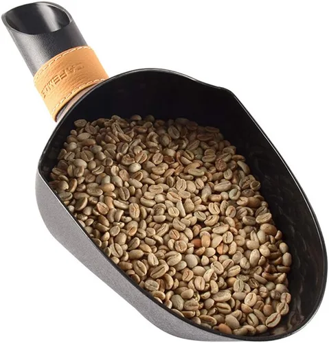 Vista 8 de CAFEMASY Cuchara medida de café en grano de café, pala Kilo Bean Scooper (negra-pequeño)